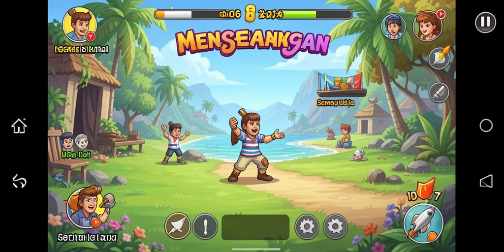 Gameplay D06 yang cerah dan menghibur, menampilkan tantangan seru.