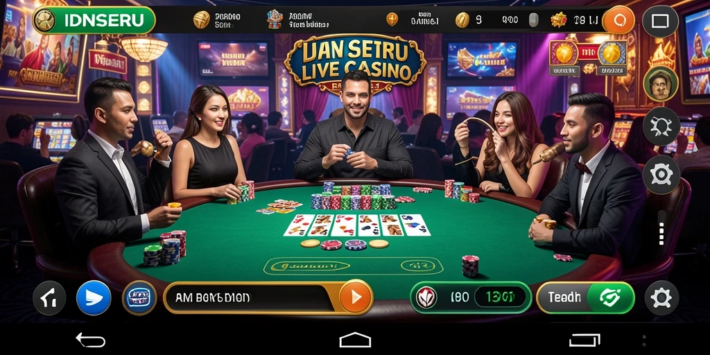 Tampilan gameplay Live Casino IDNSERU yang menegangkan dan interaktif.