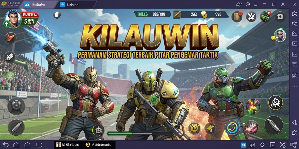 Tampilan utama gameplay KILAUWIN yang menampilkan pertempuran strategi.