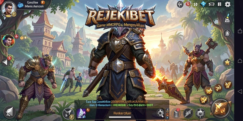 Tangkapan layar gameplay <strong>REJEKIBET</strong> yang menampilkan pertarungan epik dan eksplorasi dunia.