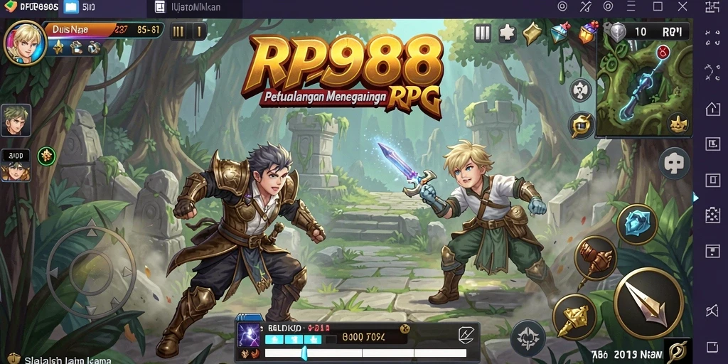 Tampilan gameplay mendebarkan RP888 dengan karakter dan lingkungan yang kaya.