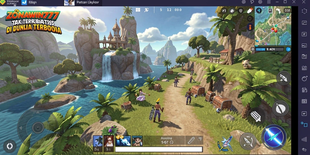 Tangkapan layar gameplay ZONAWIN777 menunjukkan eksplorasi dunia terbuka yang menakjubkan.
