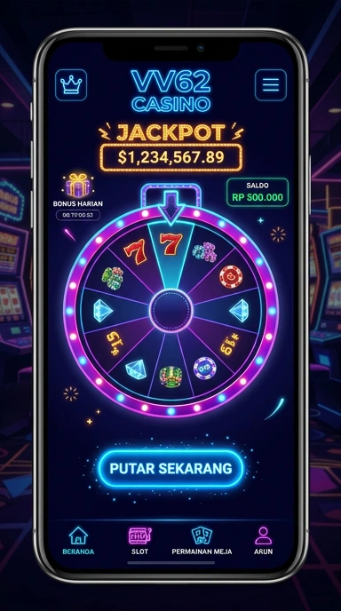 Tampilan antarmuka utama aplikasi vv62.